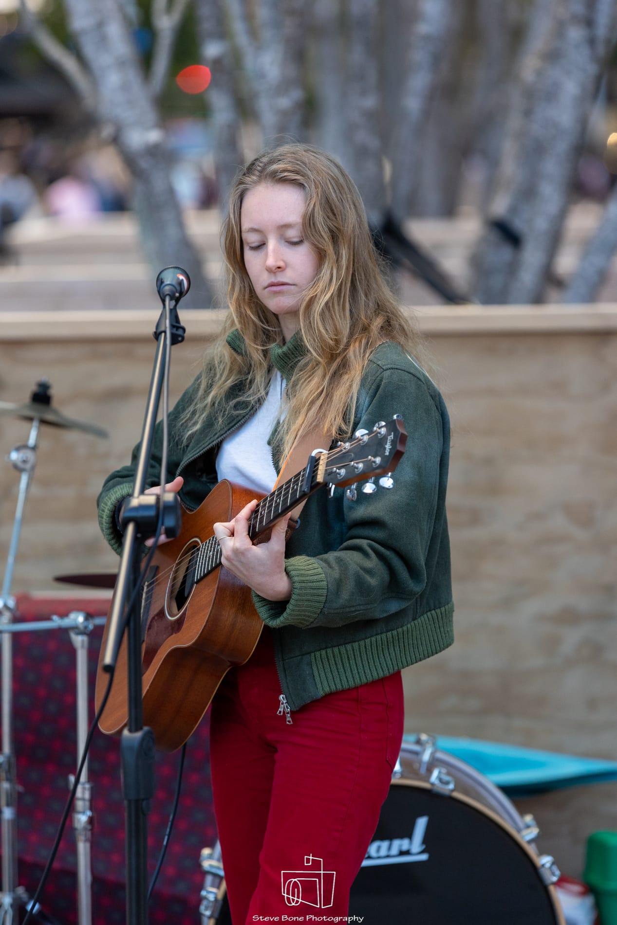 Young musician performing on a city street