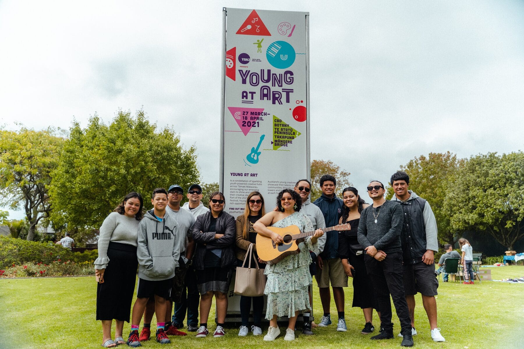 Young artists at a Young at Art creative tower