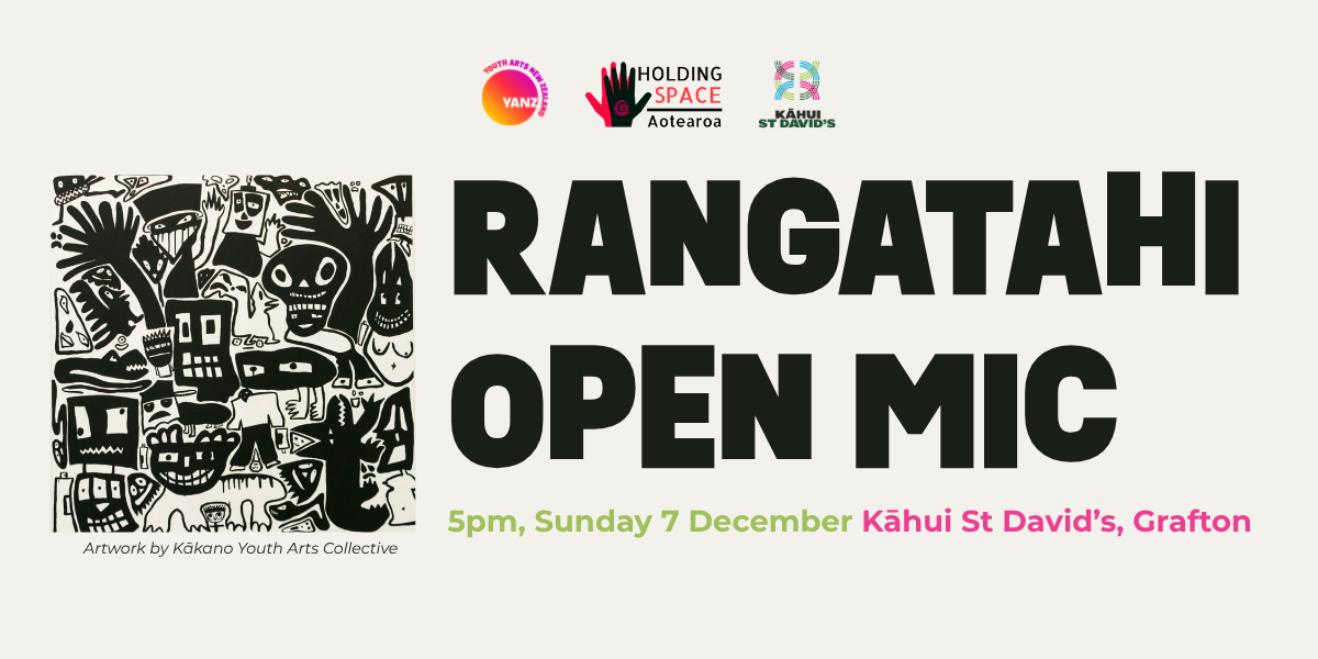 Rangatahi performer at an intimate open mic