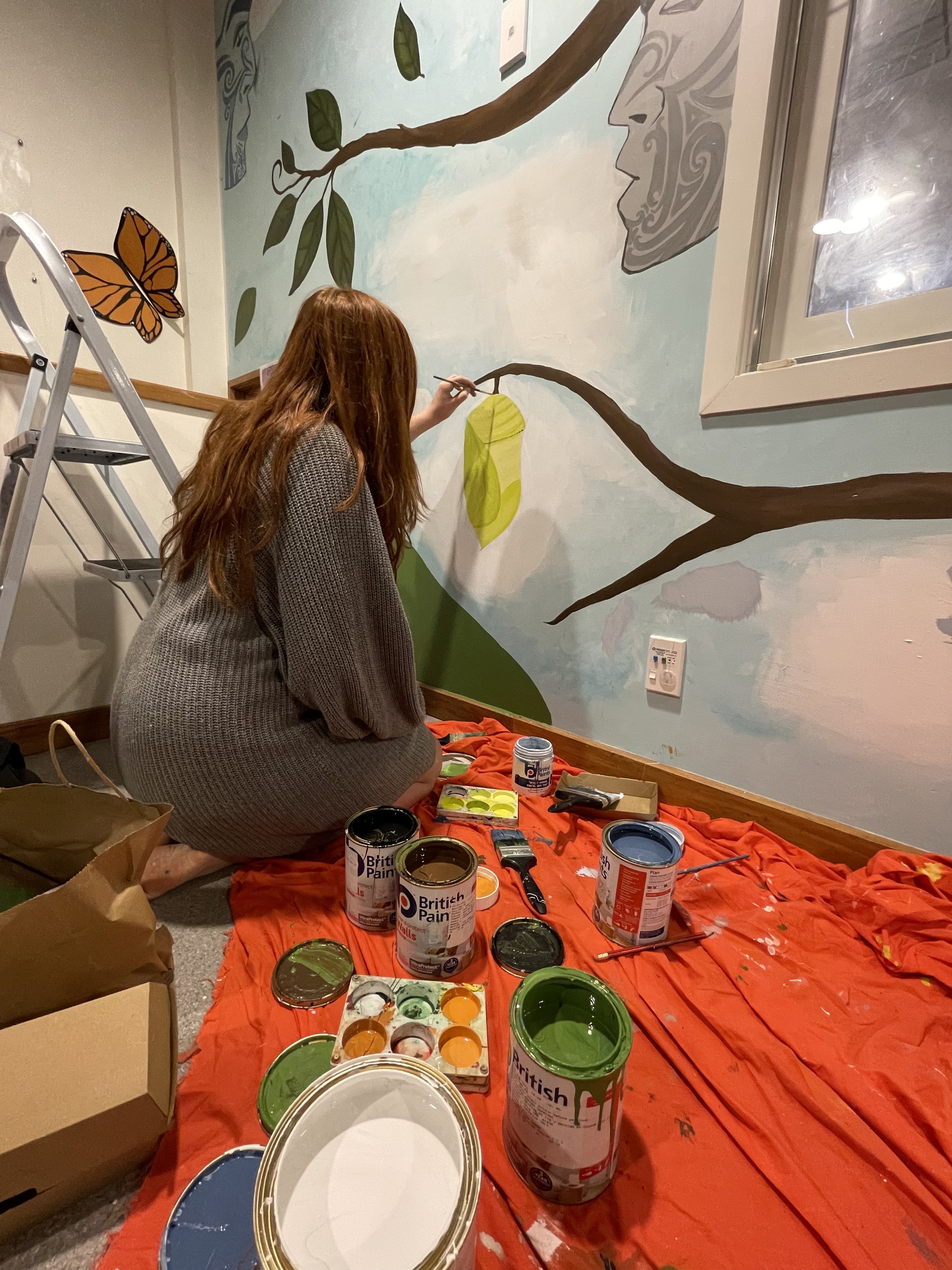 Colourful mural inside a childcare centre